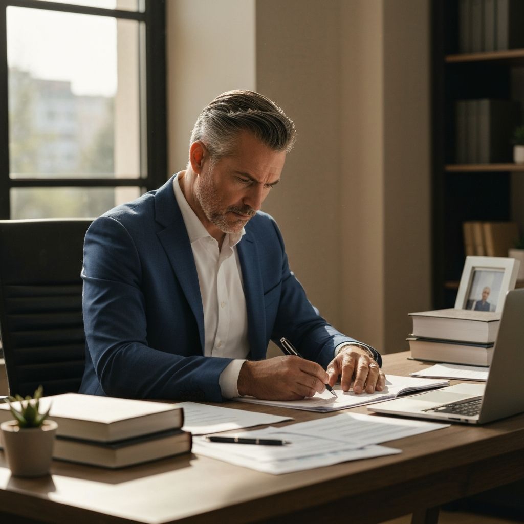 Man working with concentration